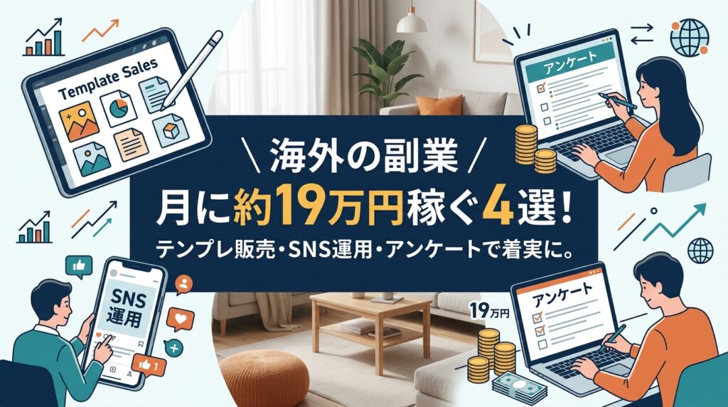 海外副業で月19万円稼ぐおすすめ4選