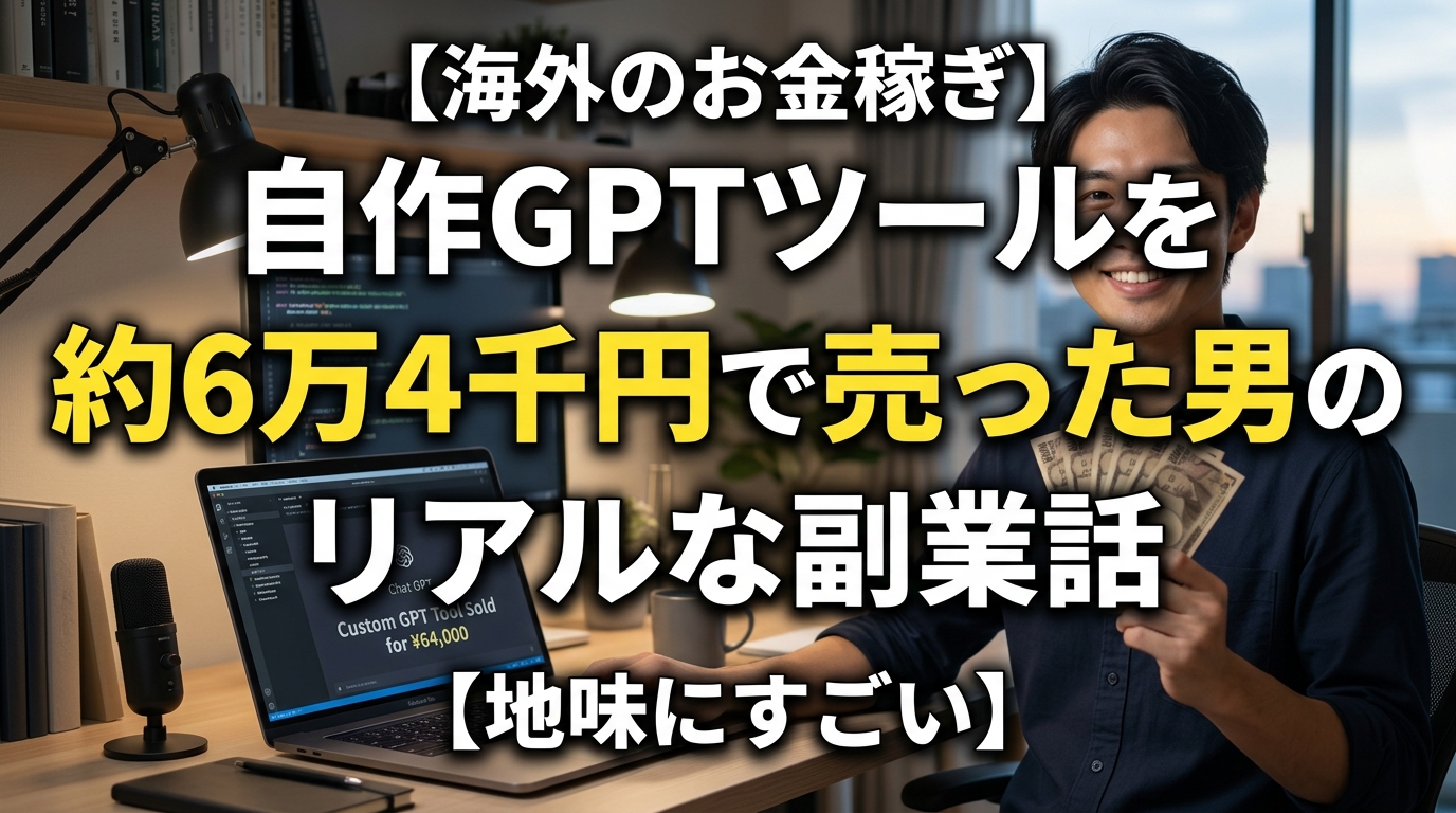 自作GPTツールの販売で稼ぐ副業の紹介