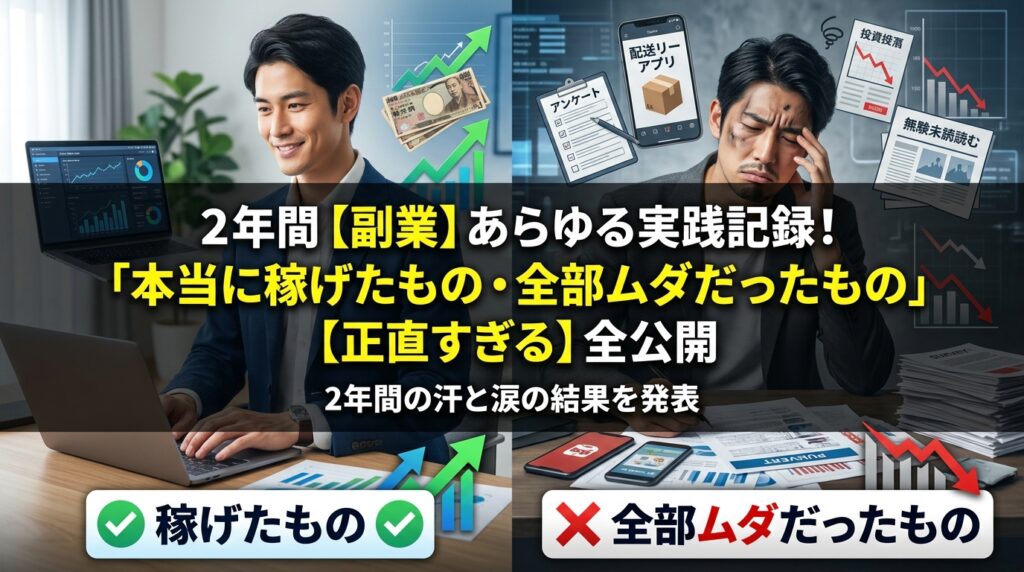 副業2年間の稼げたものと無駄だった全記録