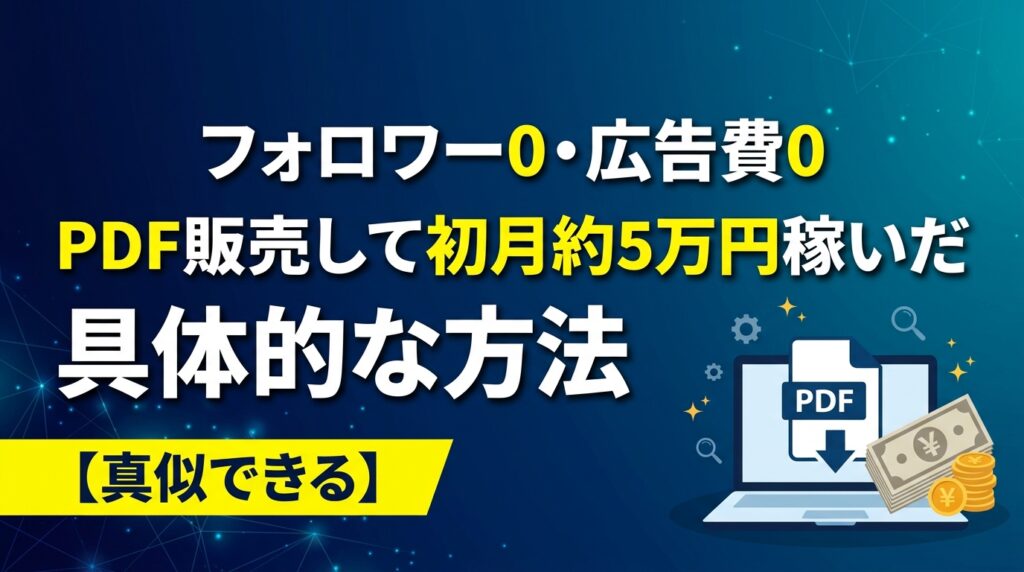 PDF販売で初月5万円稼ぐ具体的な方法