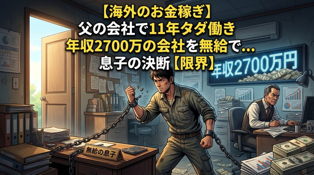 父の会社で無給で働き鎖を断ち切る息子の姿