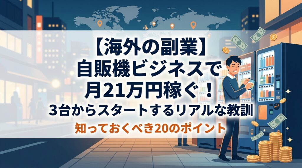 海外自販機ビジネスで月21万稼ぐポイント
