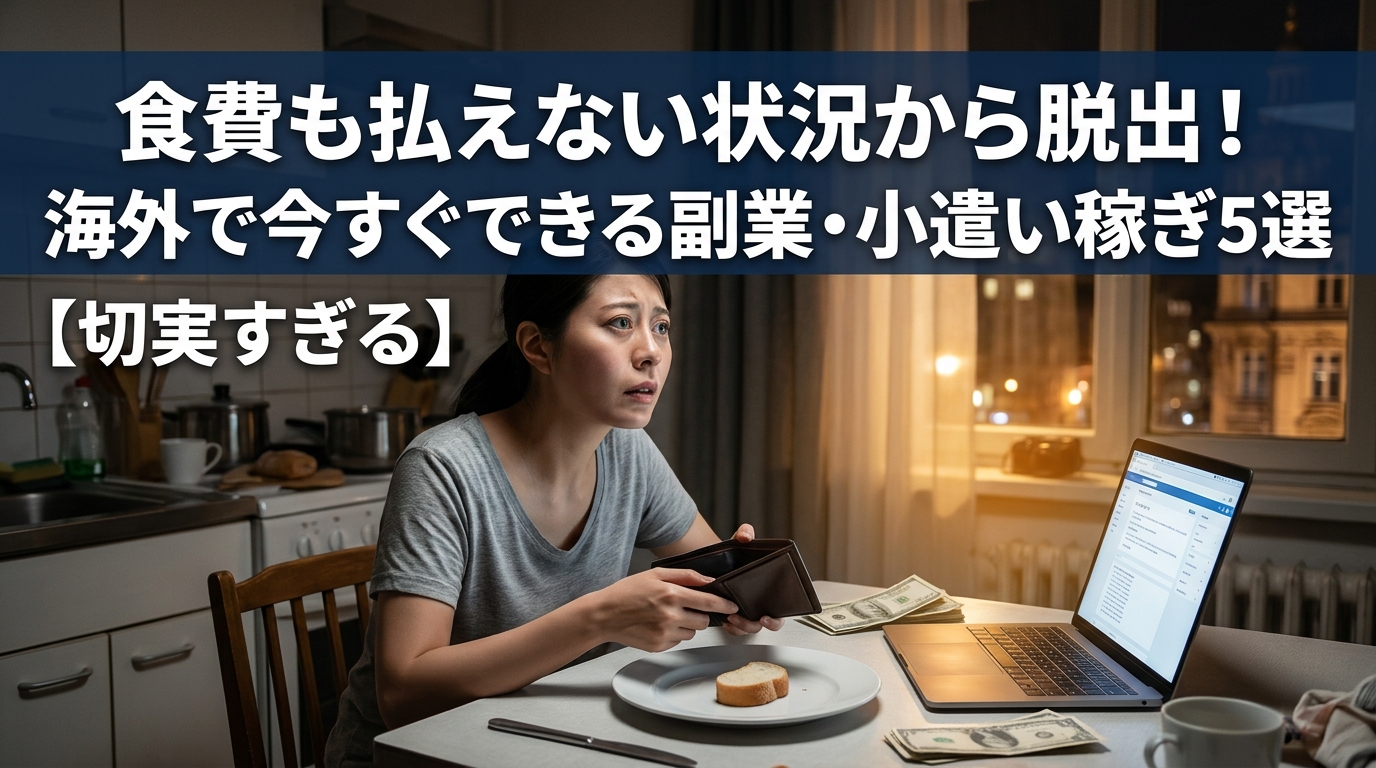 海外で生活費に困り副業を探す女性