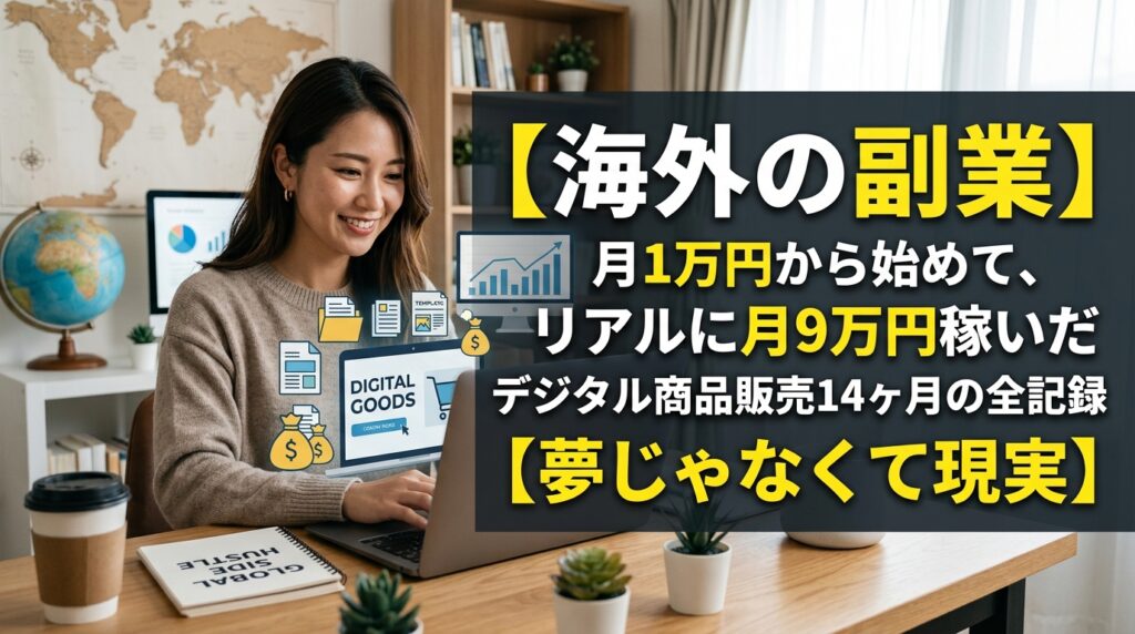 月9万稼ぐ海外副業デジタル商品販売記録