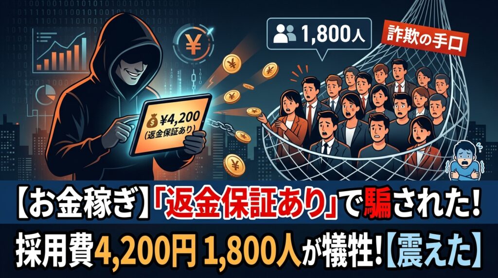 返金保証ありの副業詐欺で1800人が被害