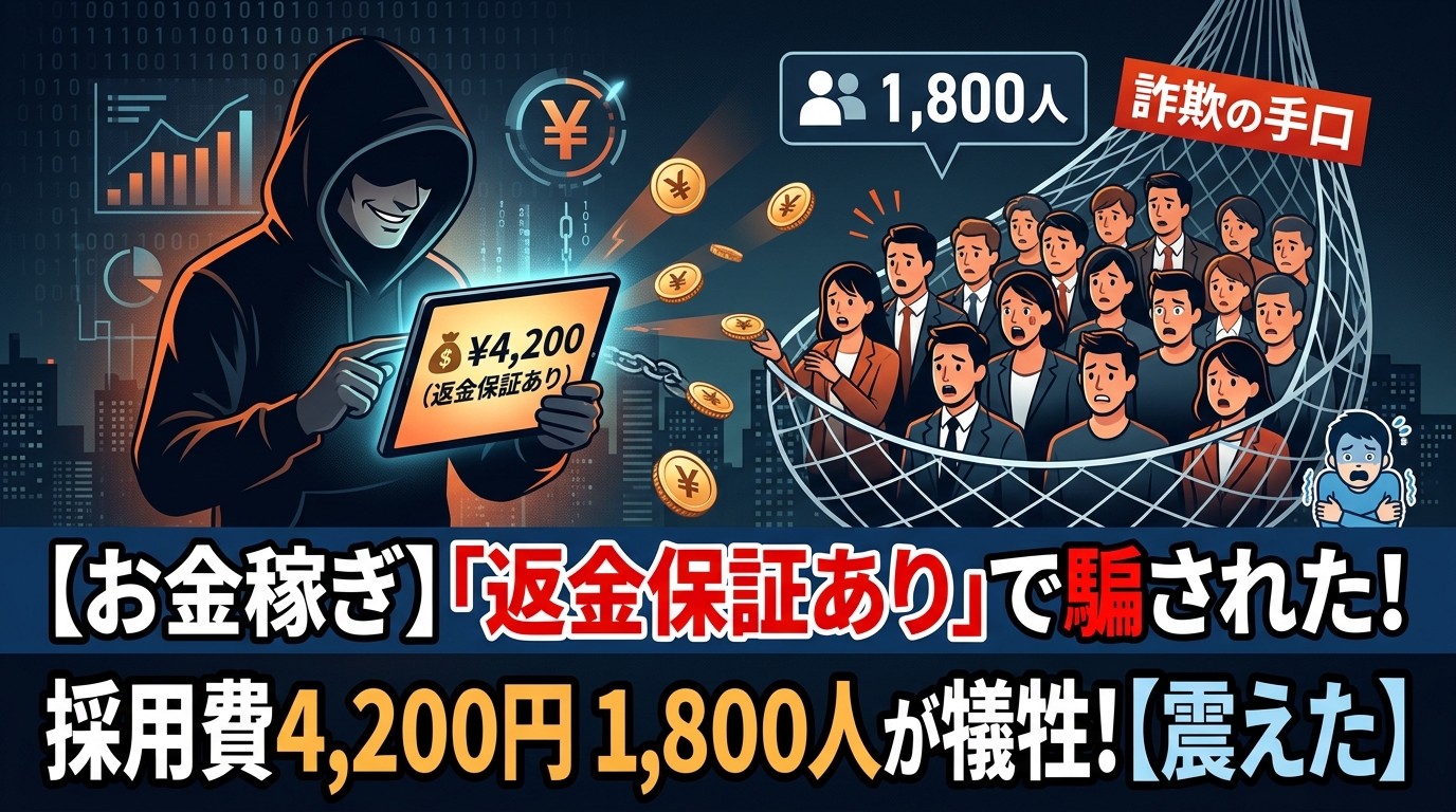 返金保証ありの副業詐欺で1800人が被害