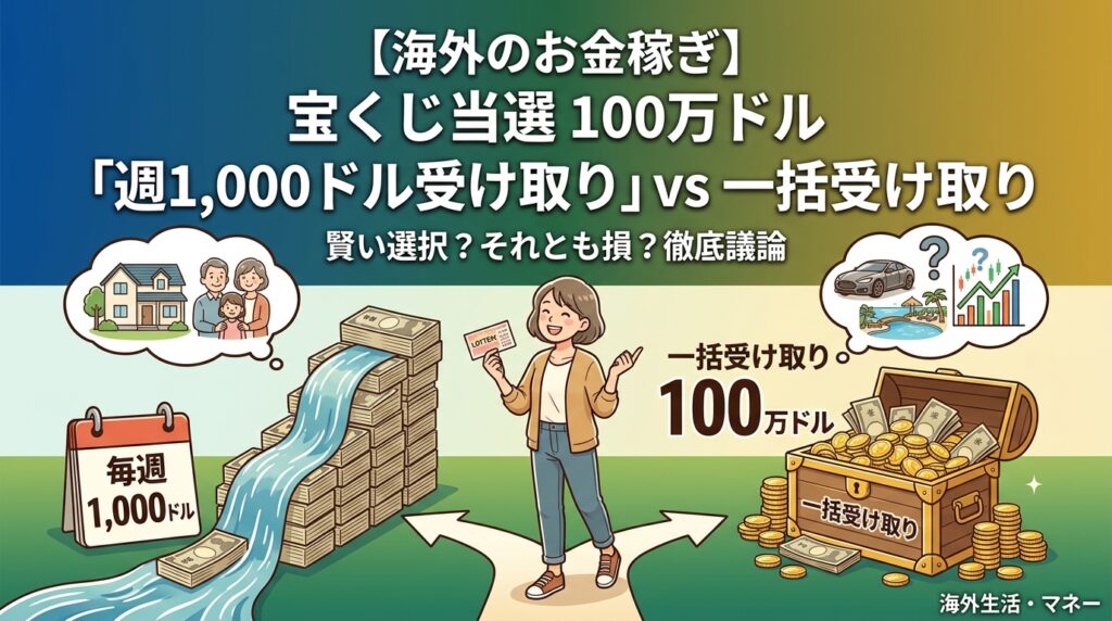 宝くじ当選金の分割受取と一括受取の比較
