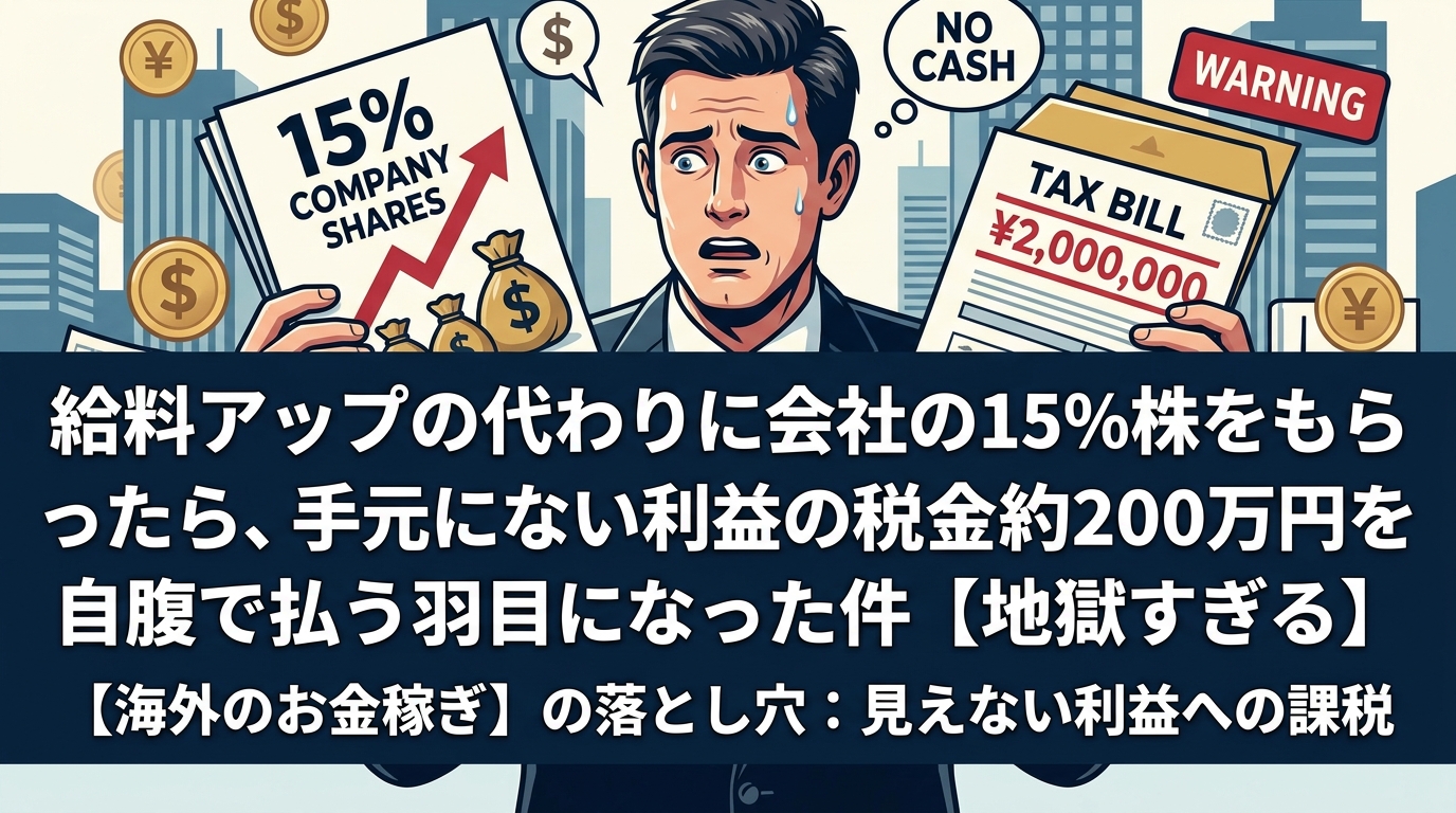株式報酬の受取による多額の納税トラブル