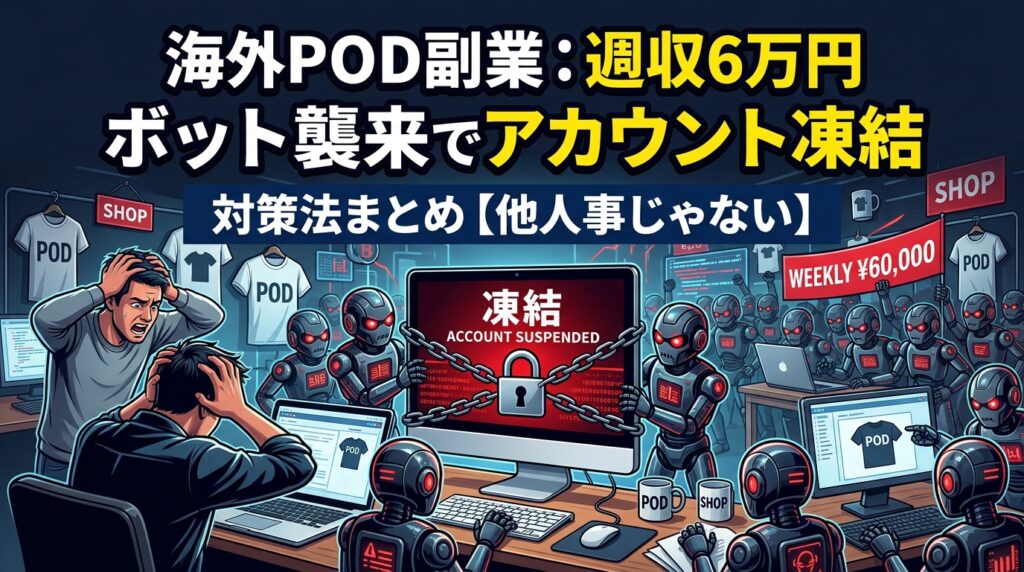 海外POD副業アカウント凍結ボット対策