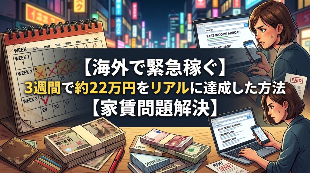 海外で3週間で22万円稼ぐ方法の解説