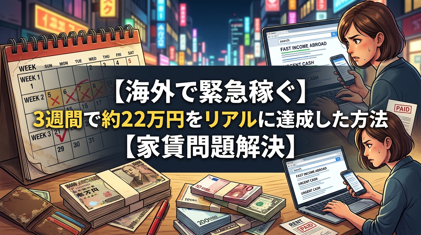海外で3週間で22万円稼ぐ方法の解説