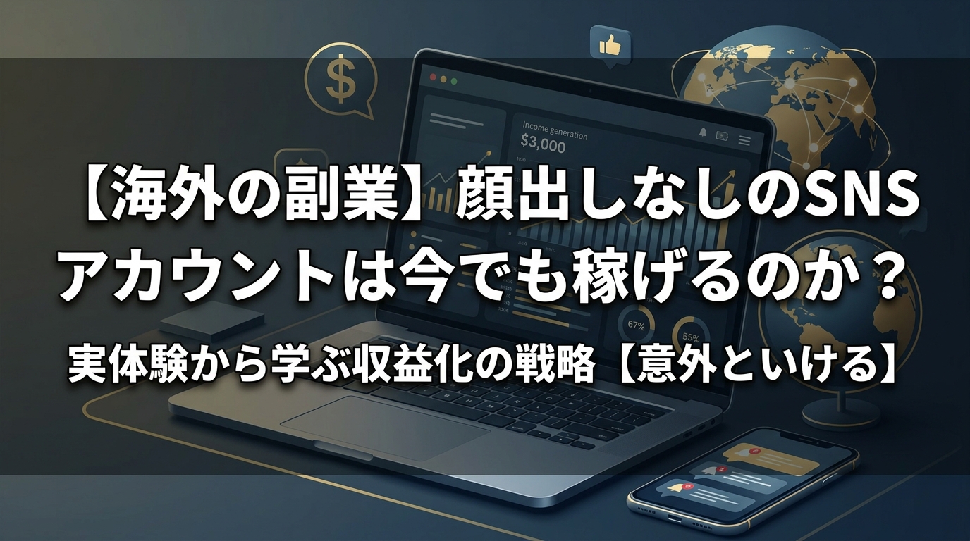 海外副業の顔出しなしSNS収益化戦略