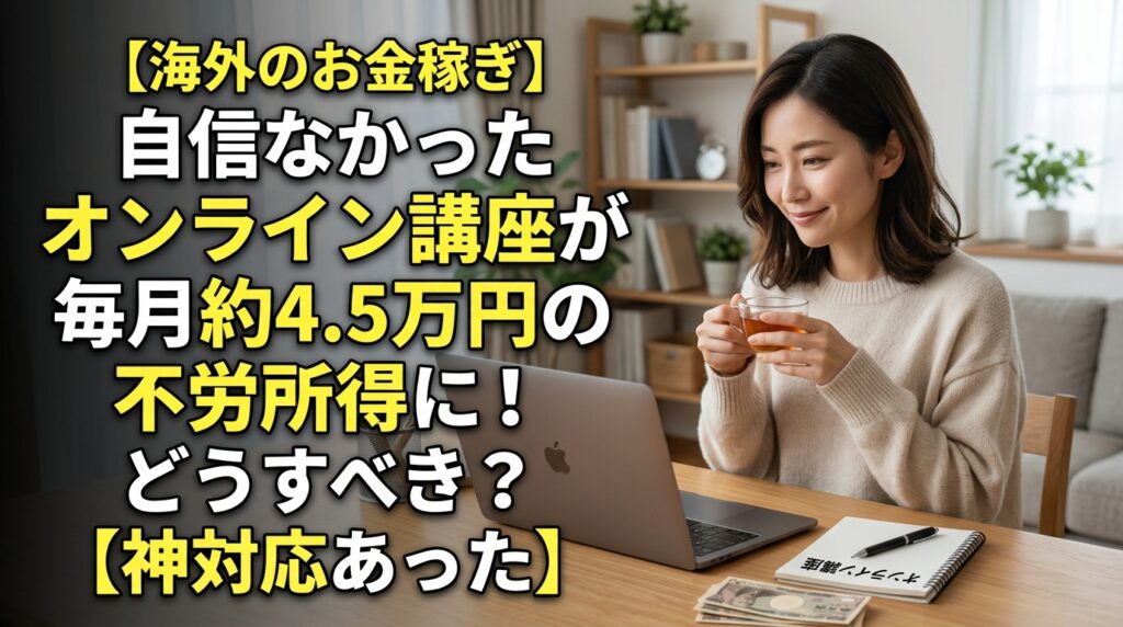 オンライン講座で不労所得を得る女性