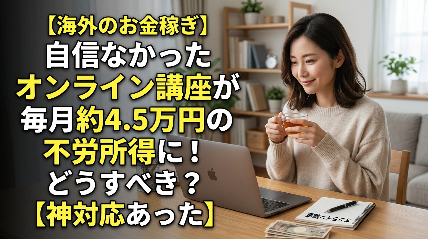 オンライン講座で不労所得を得る女性
