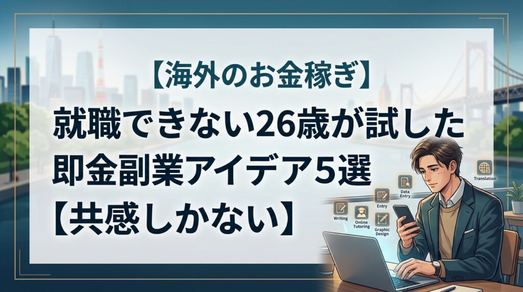 海外の即金副業アイデア5選