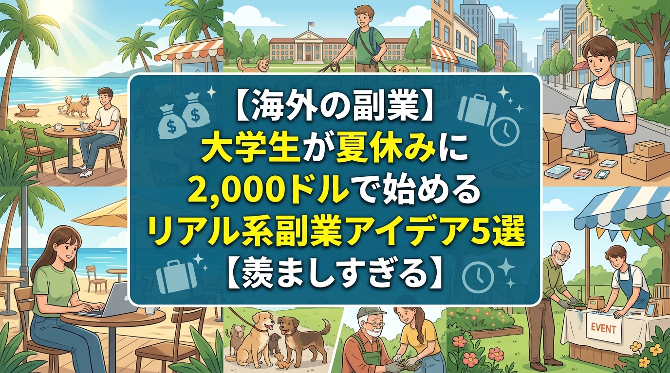 大学生が夏休みに始める海外副業5選