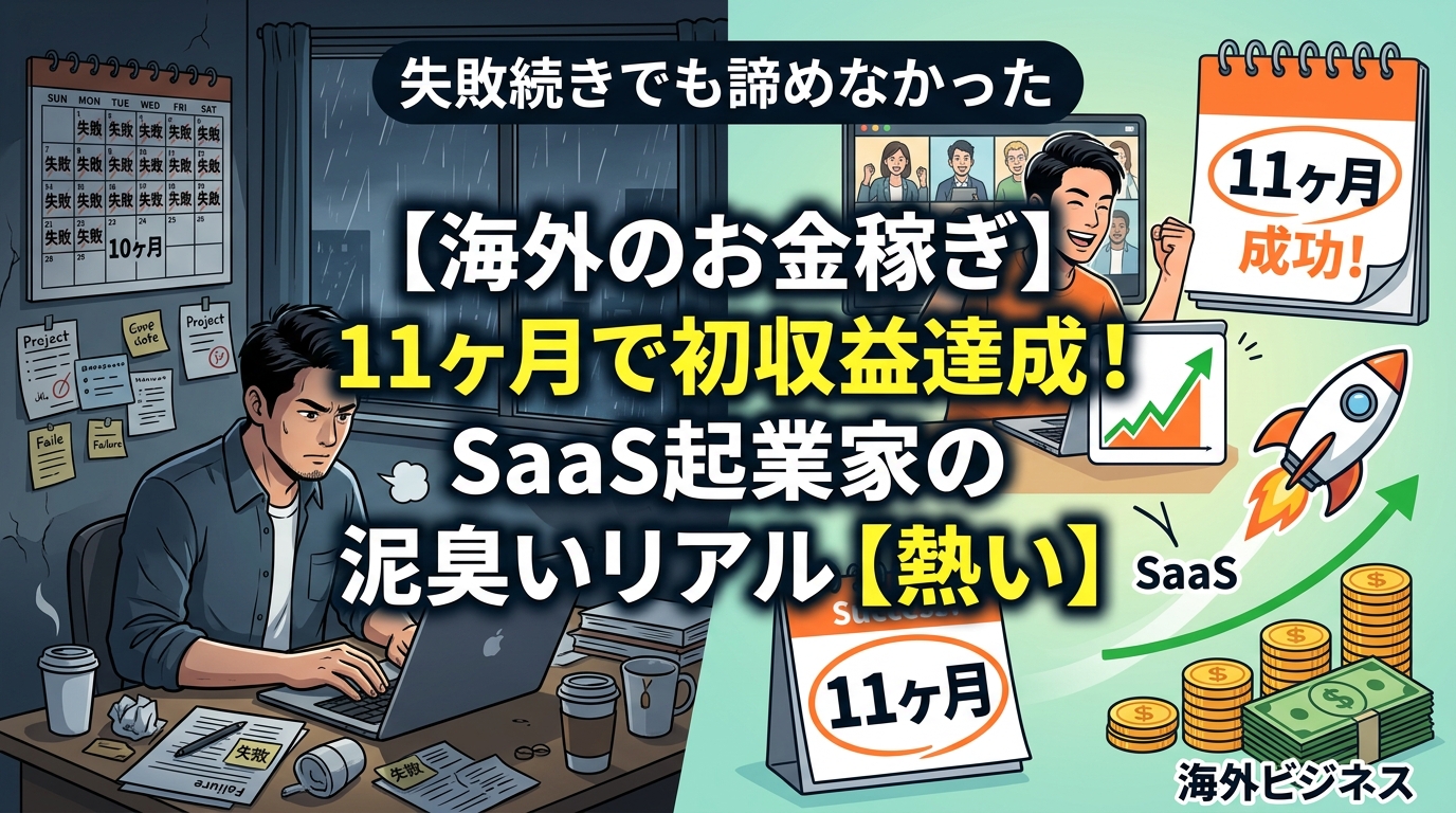 海外SaaS起業家11ヶ月で初収益達成