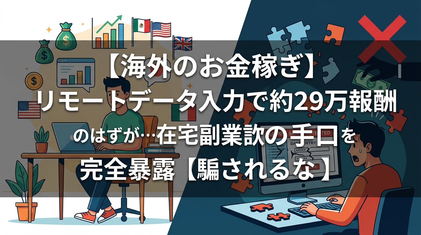 海外在宅副業詐欺の手口を解説する画像