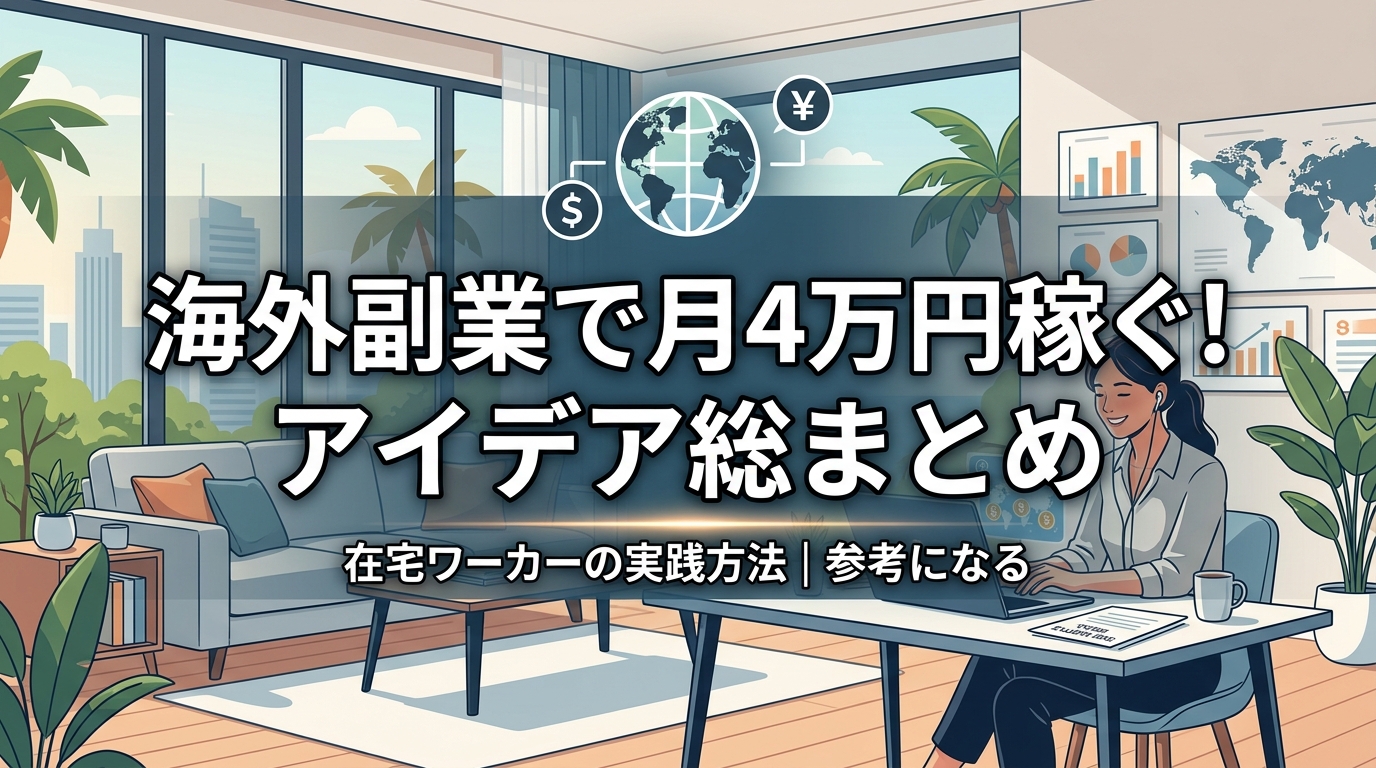 海外副業で月4万円稼ぐアイデアまとめ