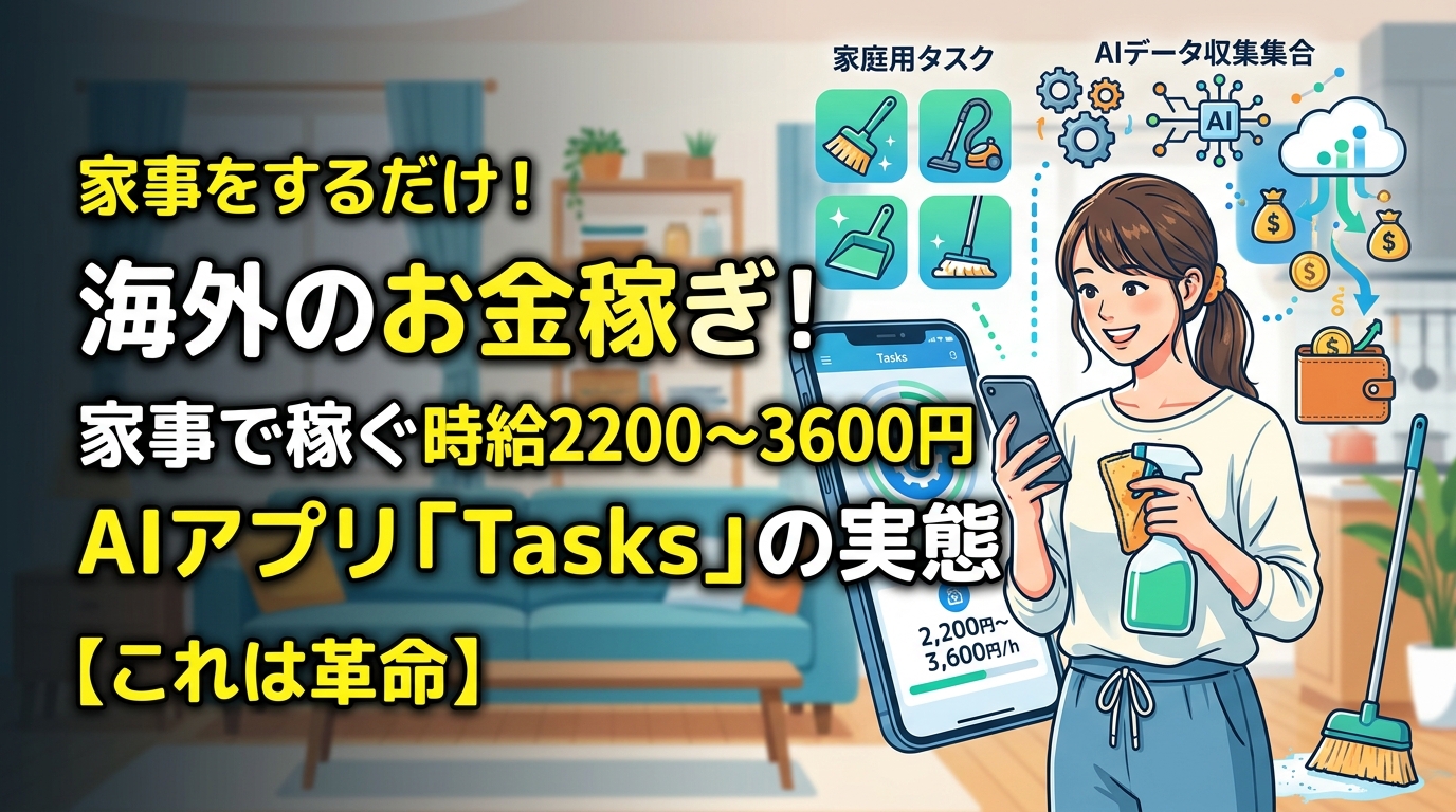 家事で稼ぐAIアプリTasksの解説