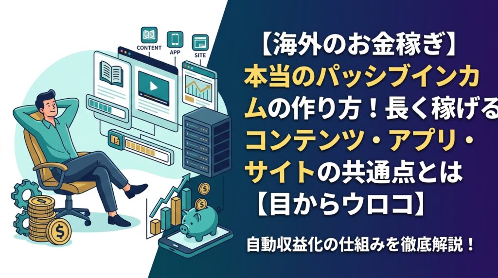 パッシブインカムの作り方と自動収益化解説