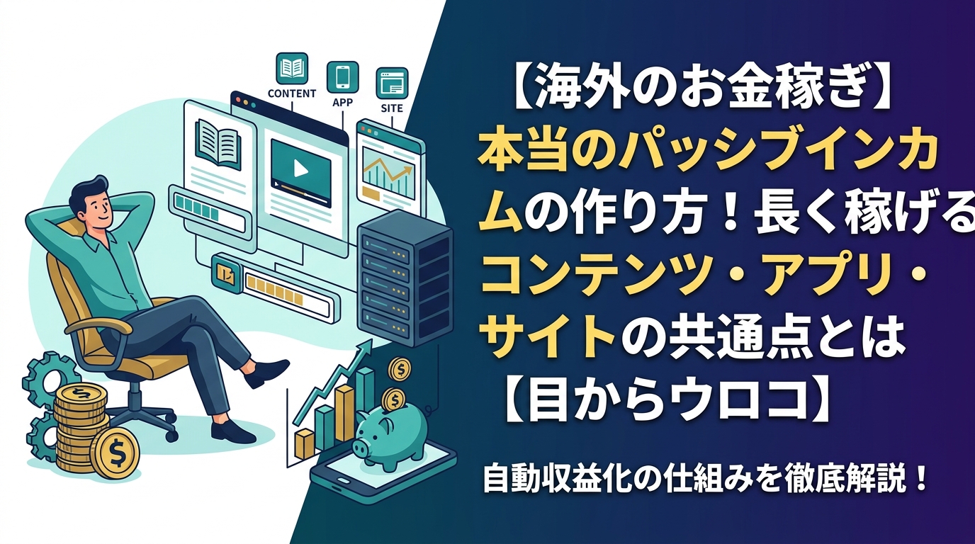 パッシブインカムの作り方と自動収益化解説