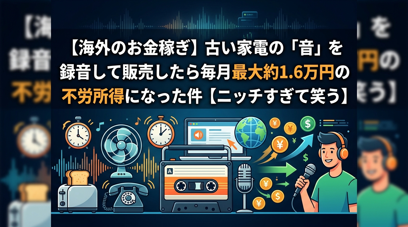 古い家電の音を録音販売して稼ぐ副業
