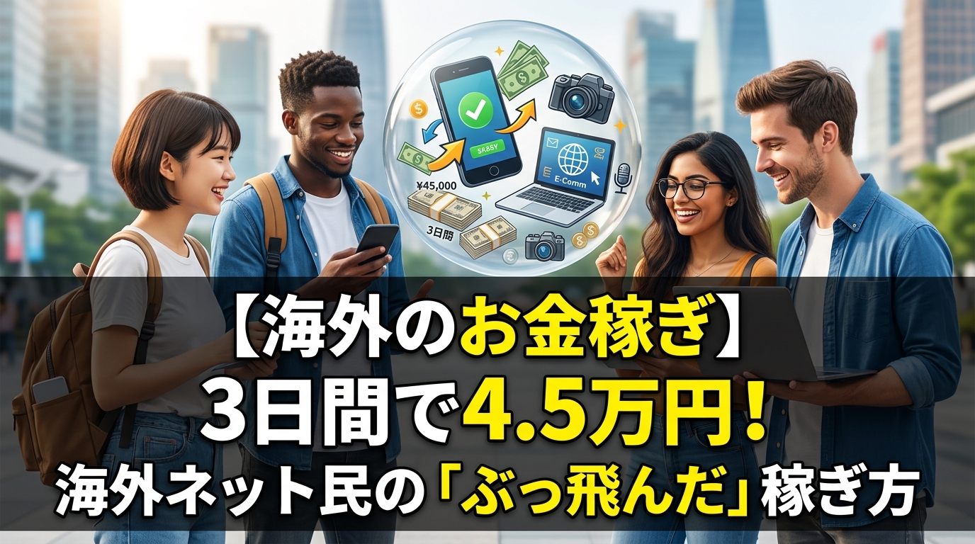 海外ネット民の3日で4.5万円稼ぐ方法