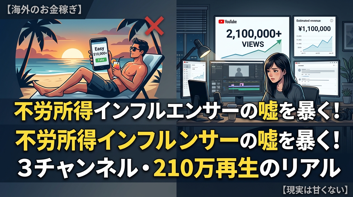 不労所得の嘘とYouTube収益の現実