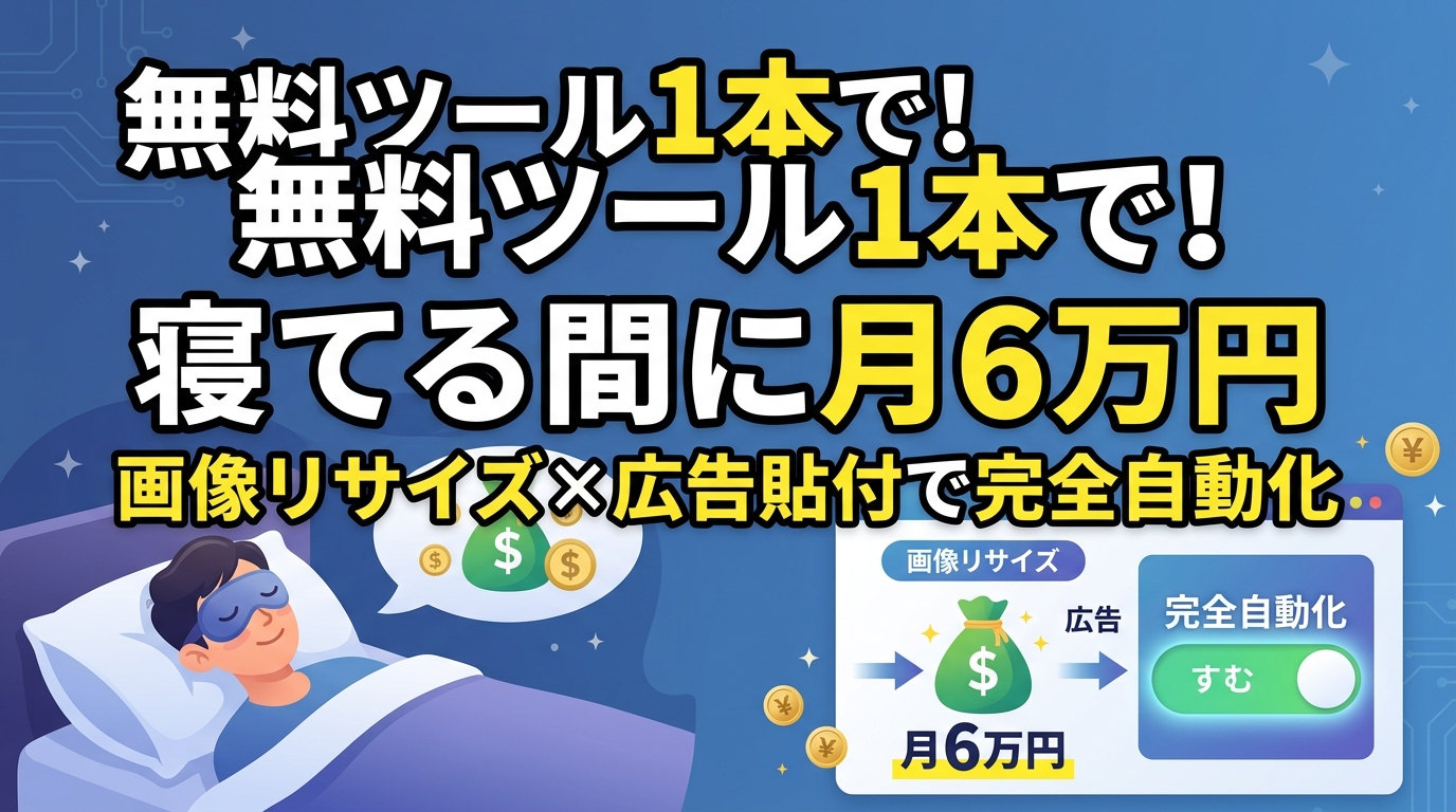 画像リサイズ広告貼付の自動化で月6万円