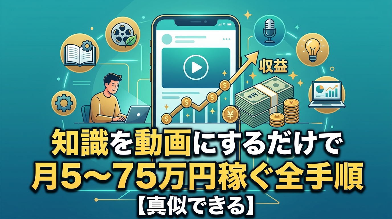 知識を動画化し月5から75万円稼ぐ手順