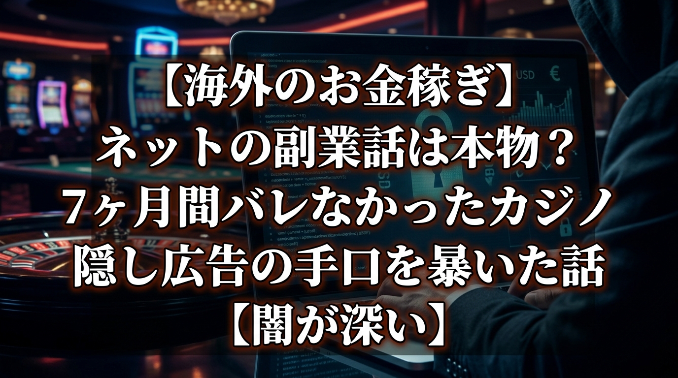 カジノ隠し広告の手口とネット副業の闇