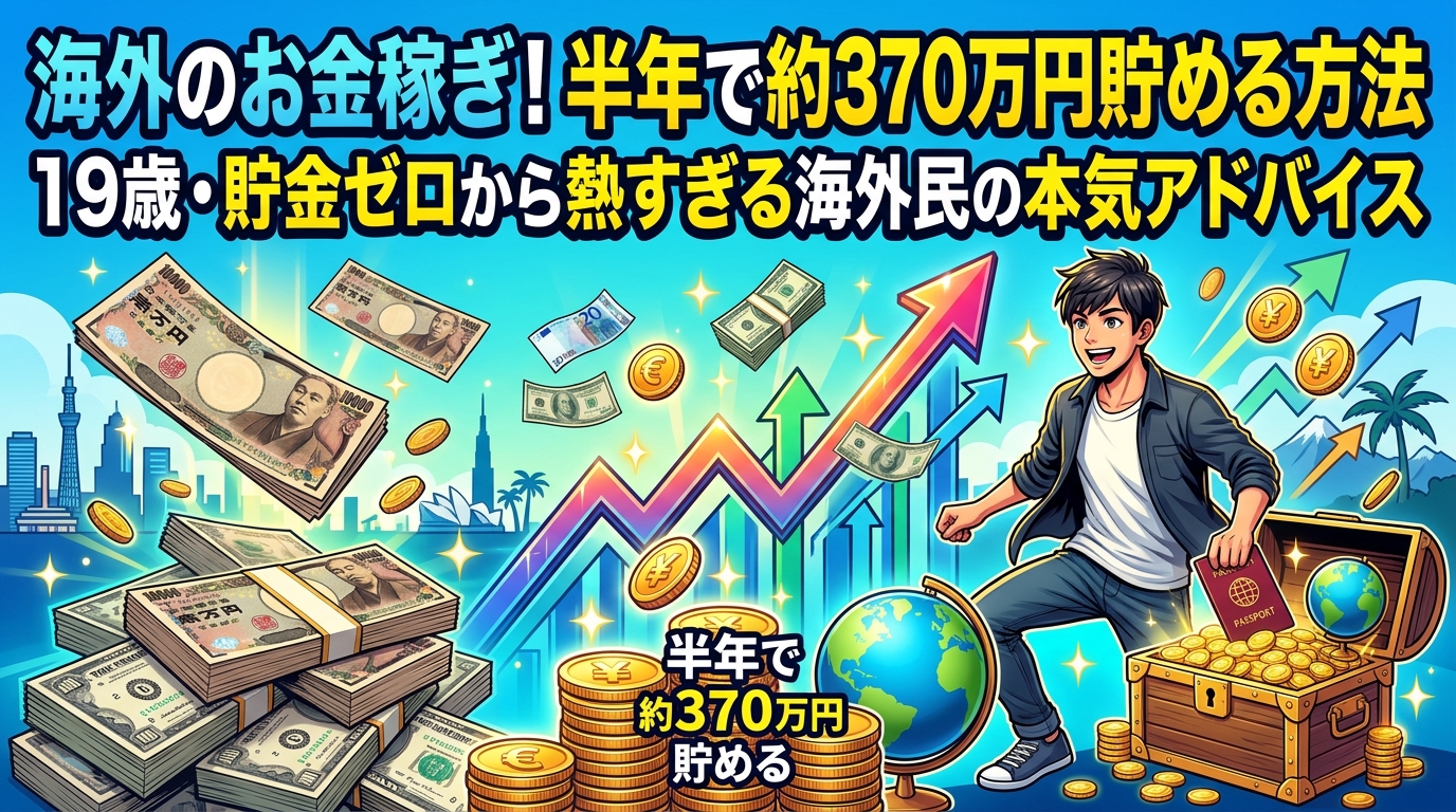 海外で半年370万円貯める方法の解説