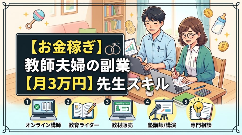 教師夫婦がスキルで月3万円稼ぐ副業