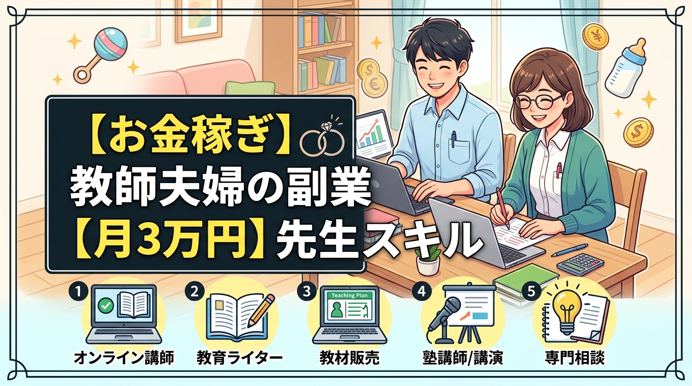 教師夫婦がスキルで月3万円稼ぐ副業