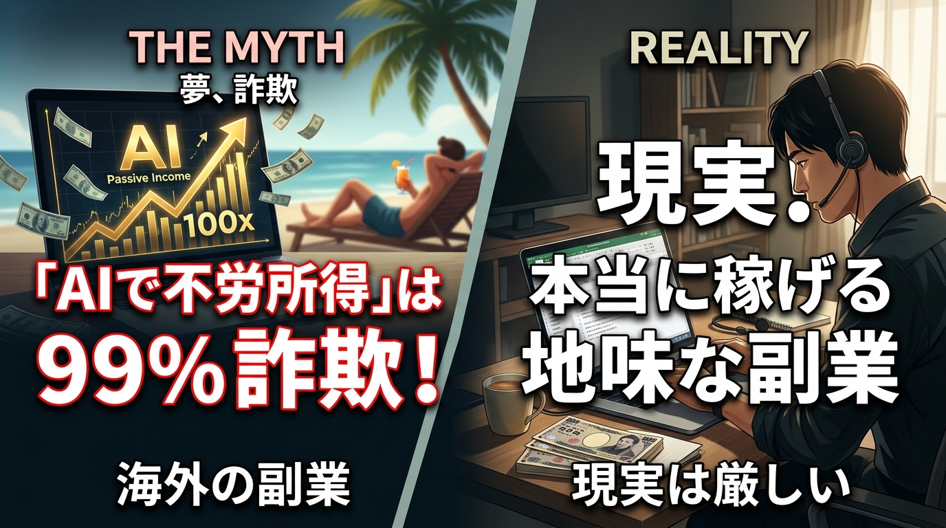 AI副業の理想と現実の比較