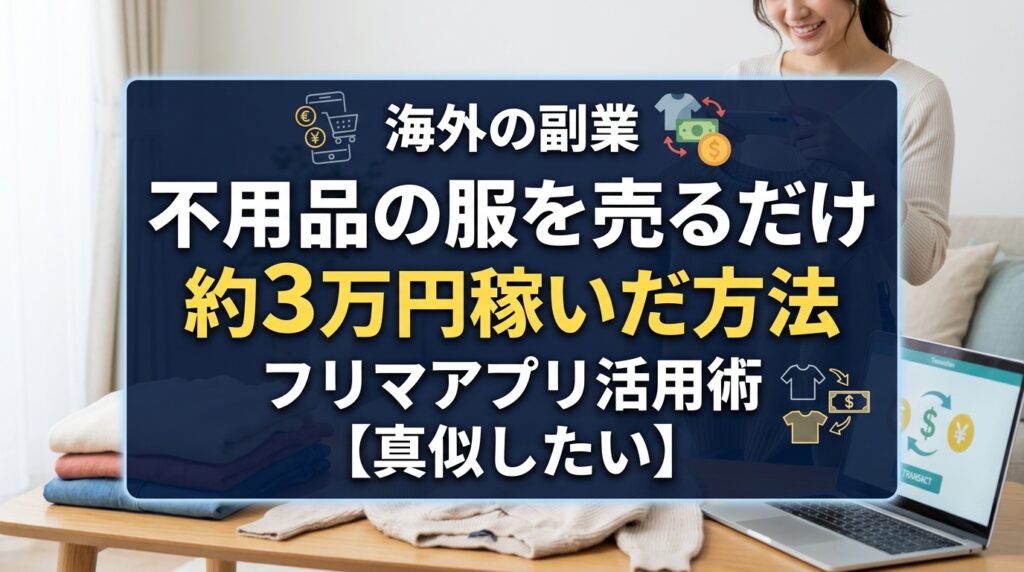 海外副業で不用品の服を売り3万円稼ぐ