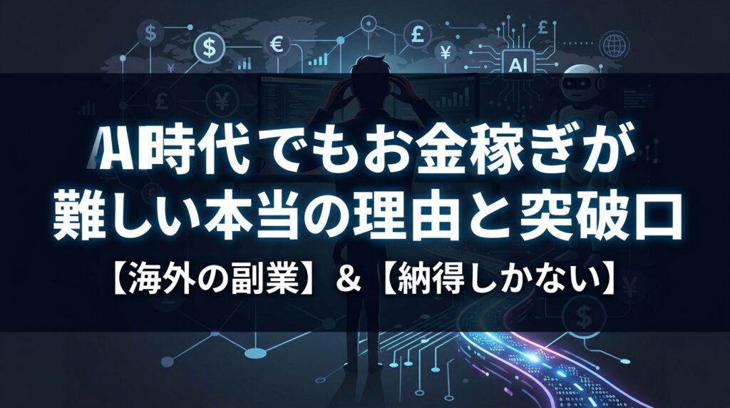 AI時代のお金稼ぎの理由と突破口