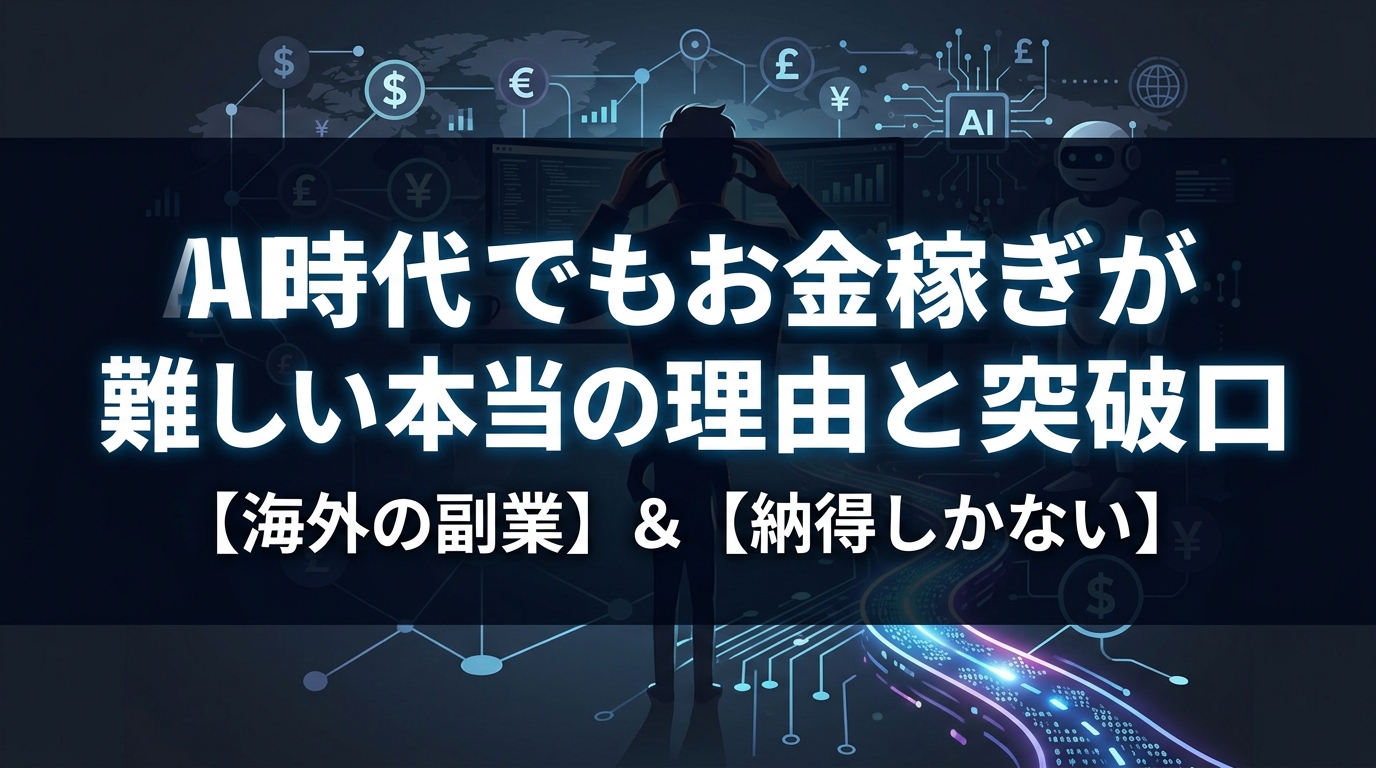 AI時代のお金稼ぎの理由と突破口