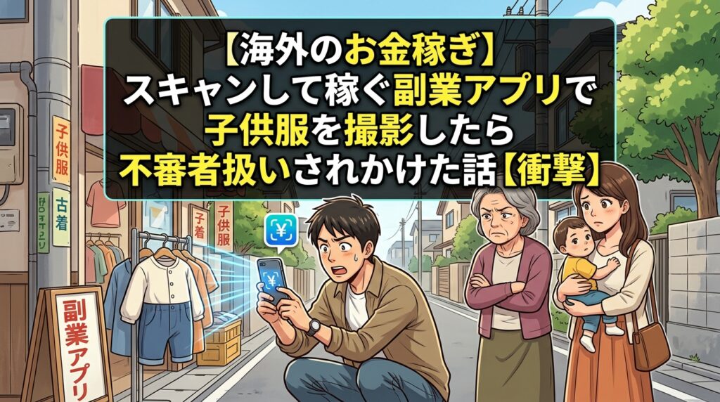 副業アプリで子供服を撮影し不審がられる