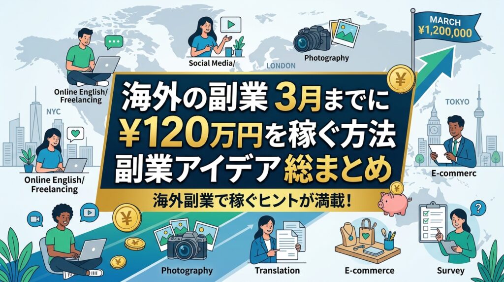 海外副業で3月までに120万円稼ぐ方法