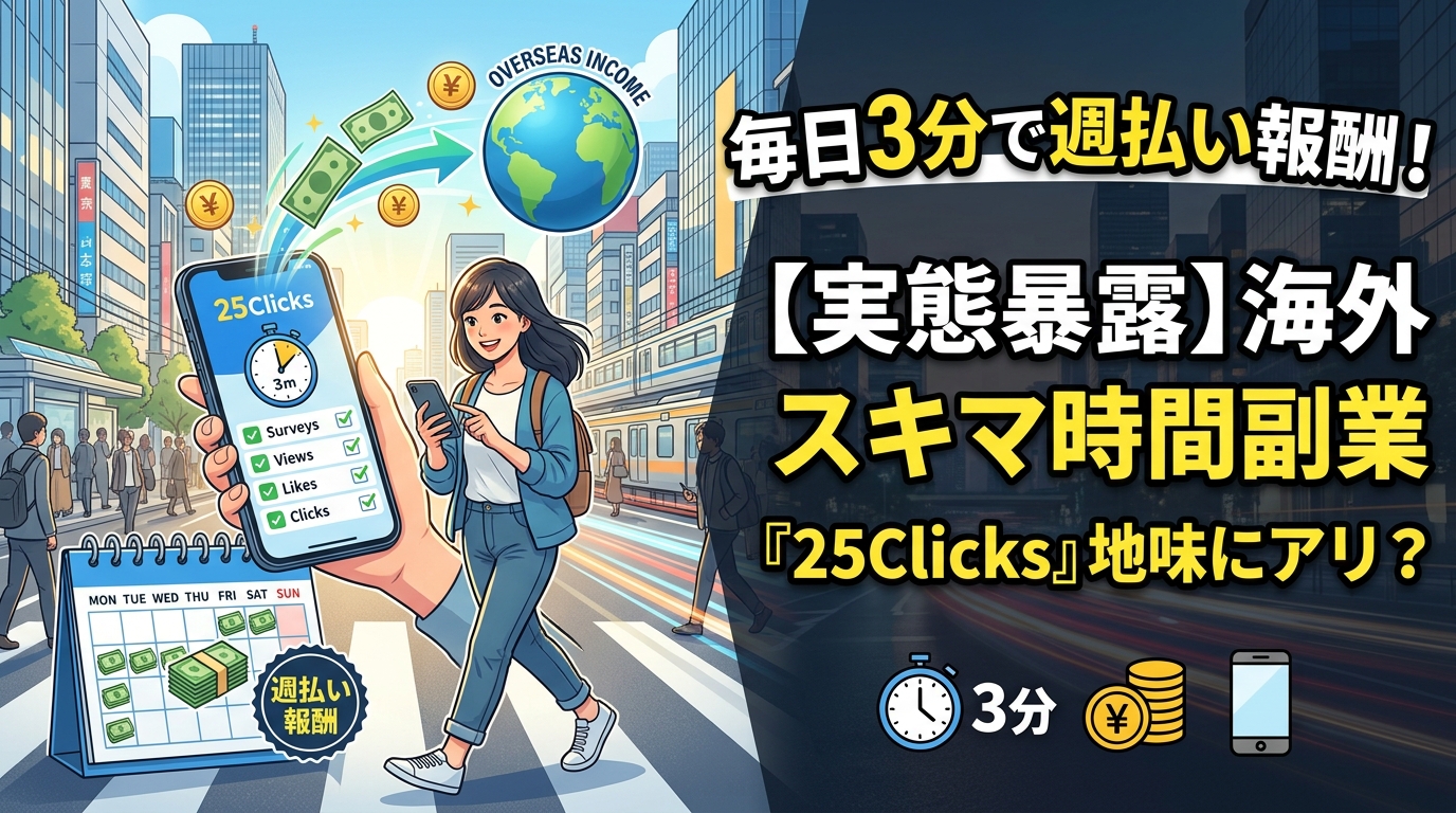 海外副業25Clicksで稼ぐ方法と実態